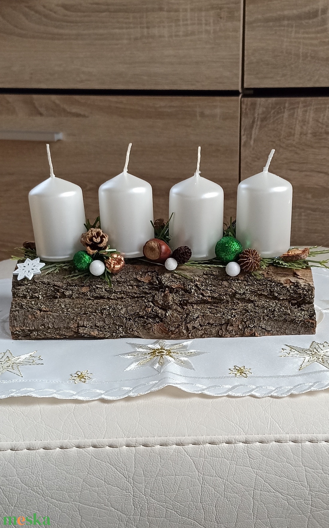 Karácsonyi adventi asztaldísz - karácsony - adventi díszek - adventi asztaldísz - Meska.hu