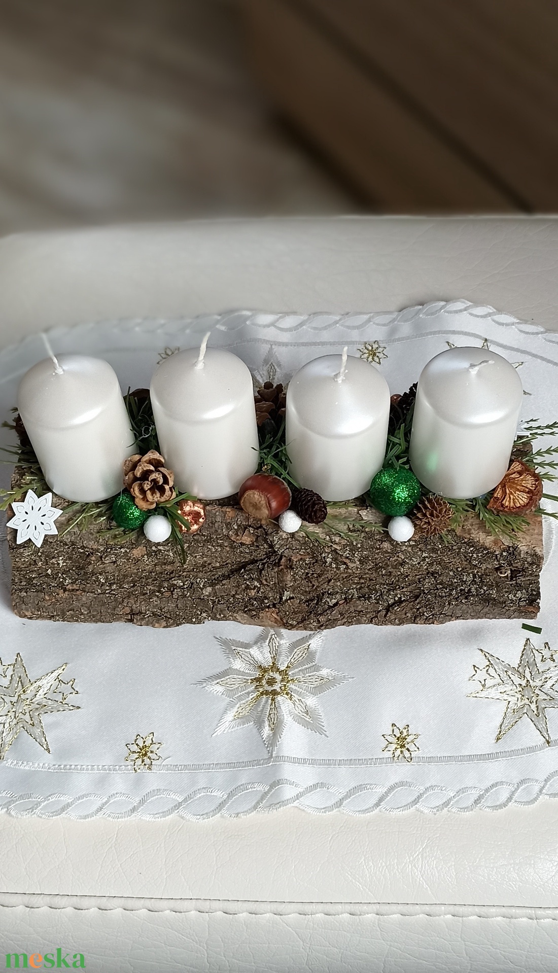 Karácsonyi adventi asztaldísz - karácsony - adventi díszek - adventi asztaldísz - Meska.hu