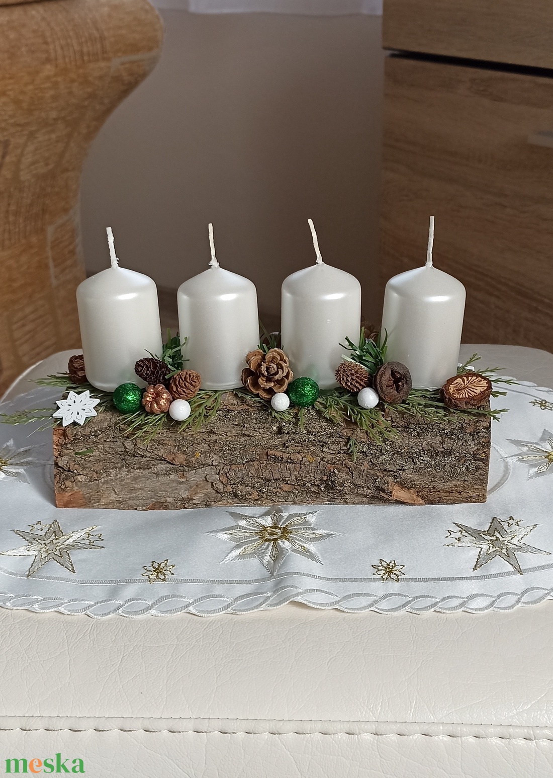 Karácsonyi adventi asztaldísz - karácsony - adventi díszek - adventi asztaldísz - Meska.hu