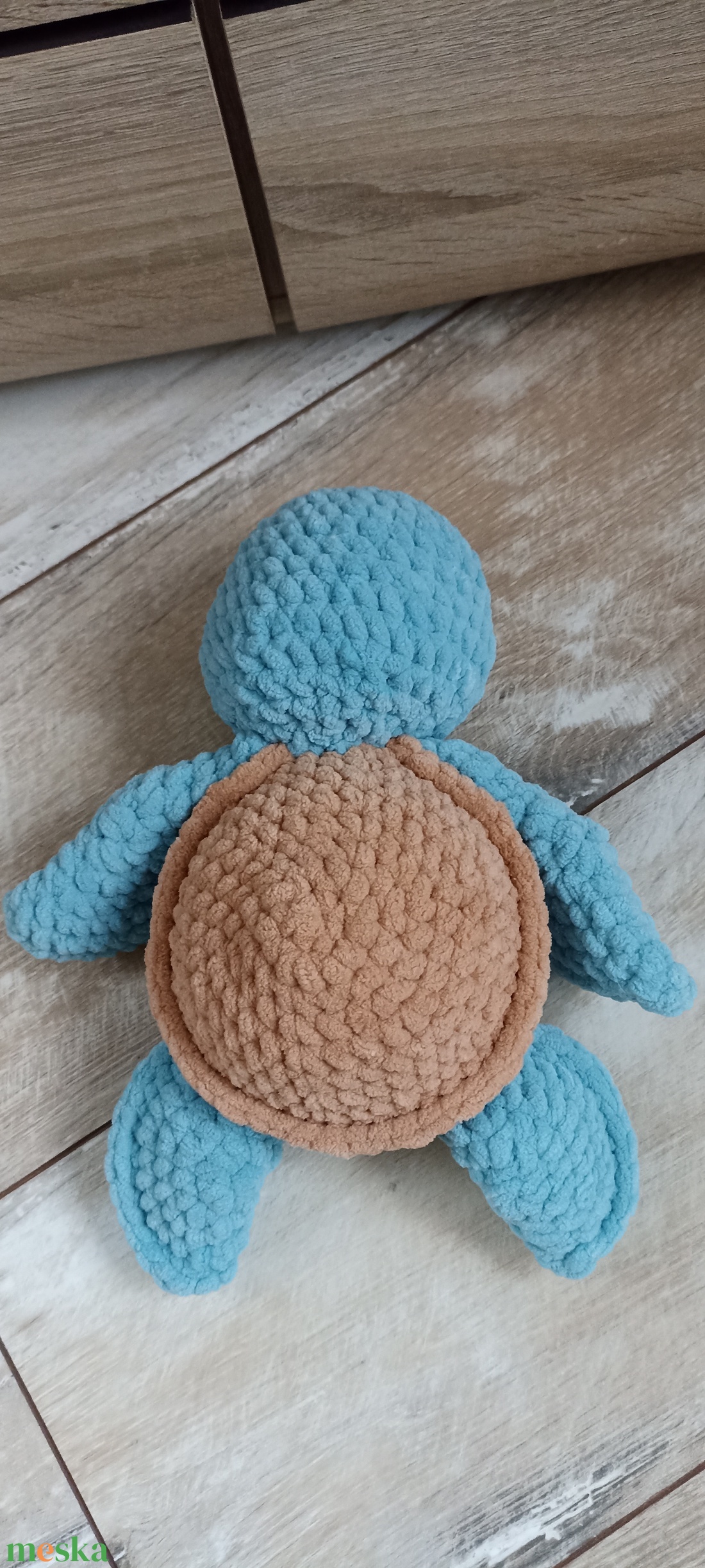 Horgolt kék színű amigurumi teknős - játék & sport - plüssállat & játékfigura - más figura - Meska.hu