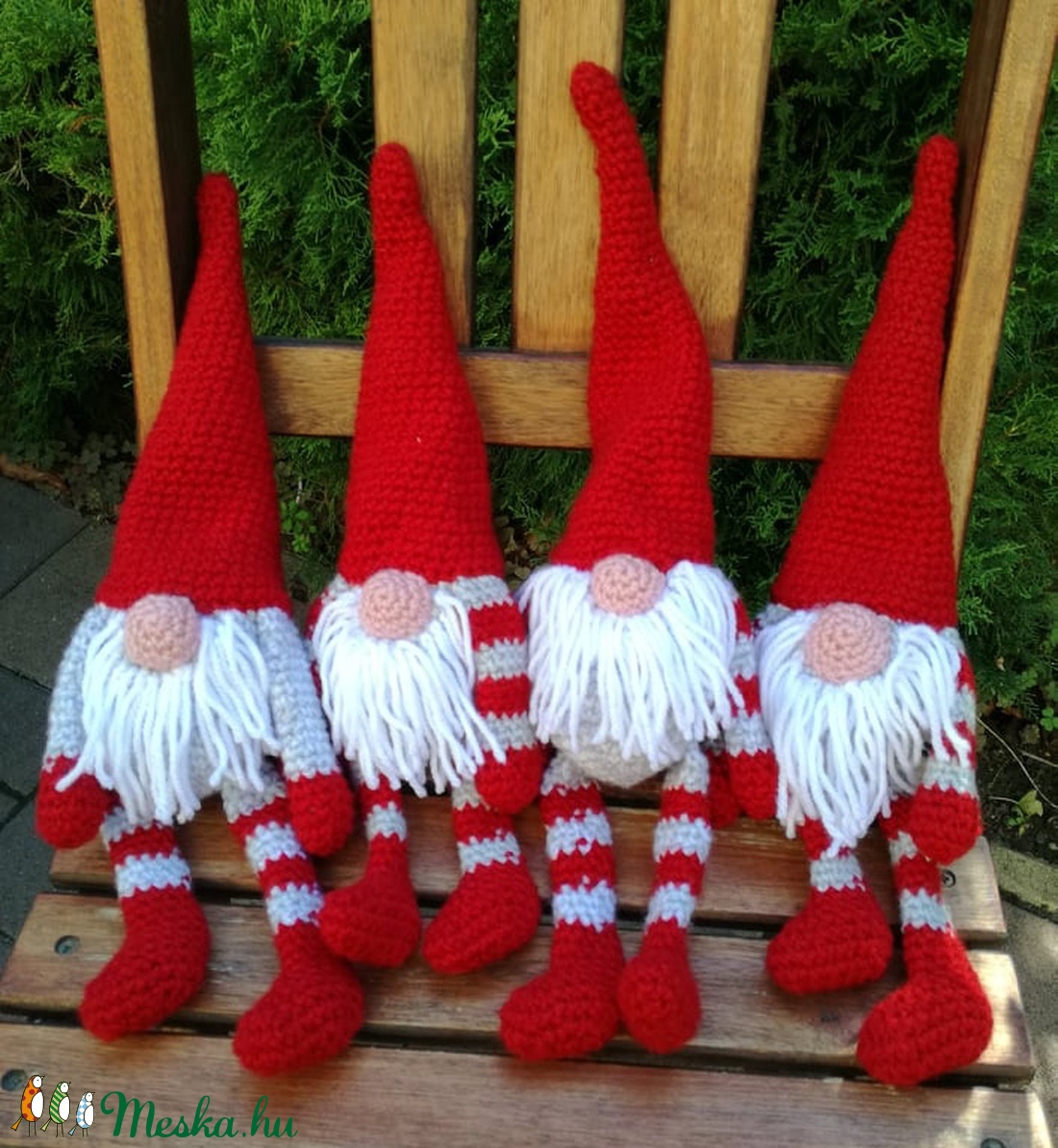 Karácsonyi manó, amigurumi manó - karácsony - karácsonyi lakásdekoráció - karácsonyi lakásdíszek - Meska.hu