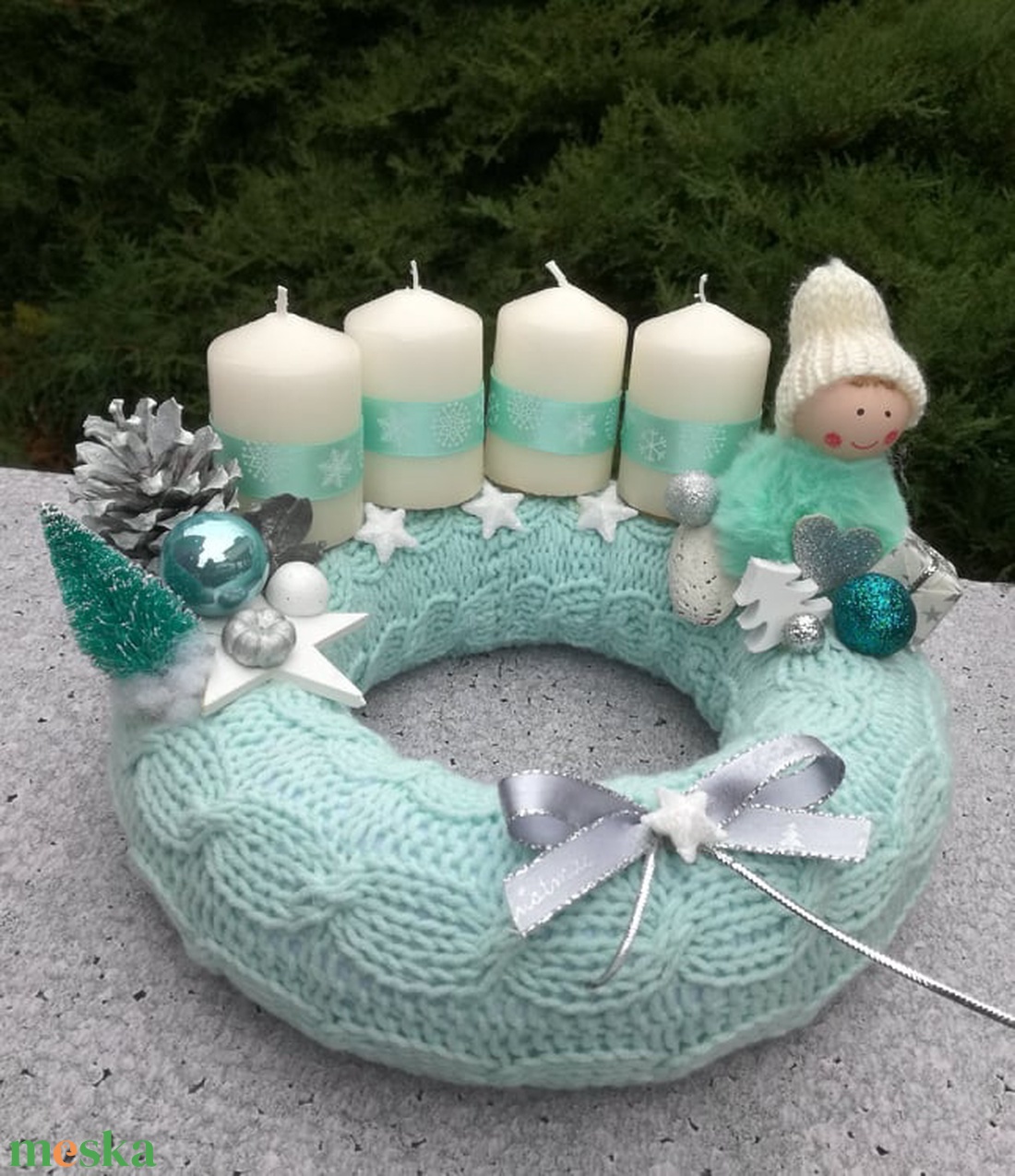 Adventi koszorú, karácsonyi asztaldísz - karácsony - adventi díszek - adventi koszorú - Meska.hu