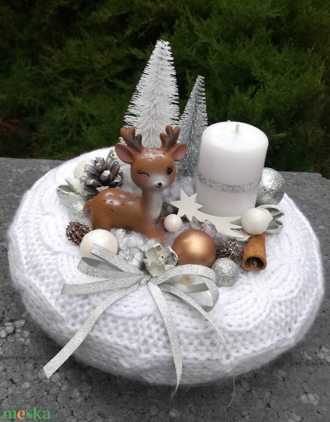 Adventi koszorú, karácsonyi asztaldísz - karácsony - adventi díszek - adventi koszorú - Meska.hu
