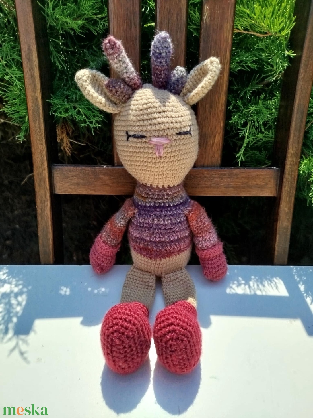 Amigurumi rénszarvas, amigurumi szarvas, karácsonyi asztaldísz - otthon & életmód - dekoráció - asztal és polc dekoráció - asztaldísz - Meska.hu