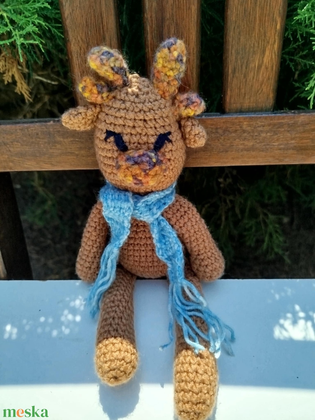 Amigurumi rénszarvas, amigurumi szarvas, karácsonyi asztaldísz - otthon & életmód - dekoráció - asztal és polc dekoráció - asztaldísz - Meska.hu