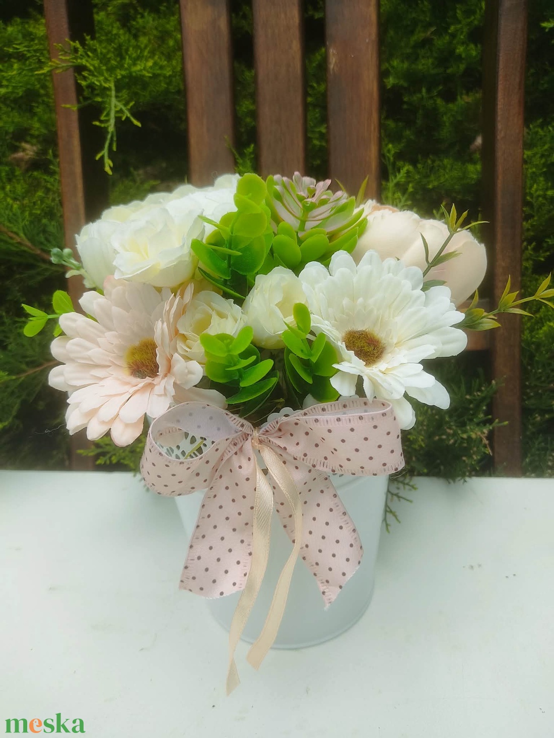 Asztaldísz, nyári gerbera - otthon & életmód - dekoráció - dísztárgy - Meska.hu