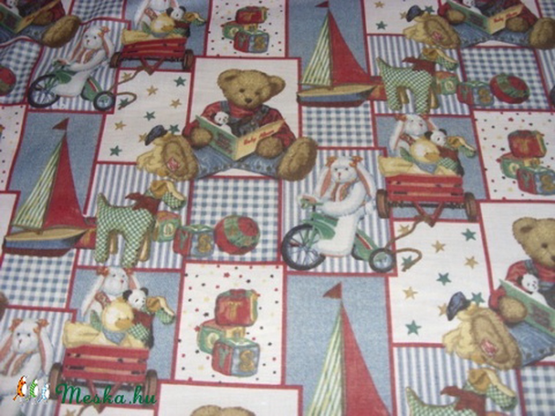 Retro macis gyerekmintás kevert vászon 140 cm széles 650.-Ft.- - kellékek & szerszámok - méteráru - Meska.hu