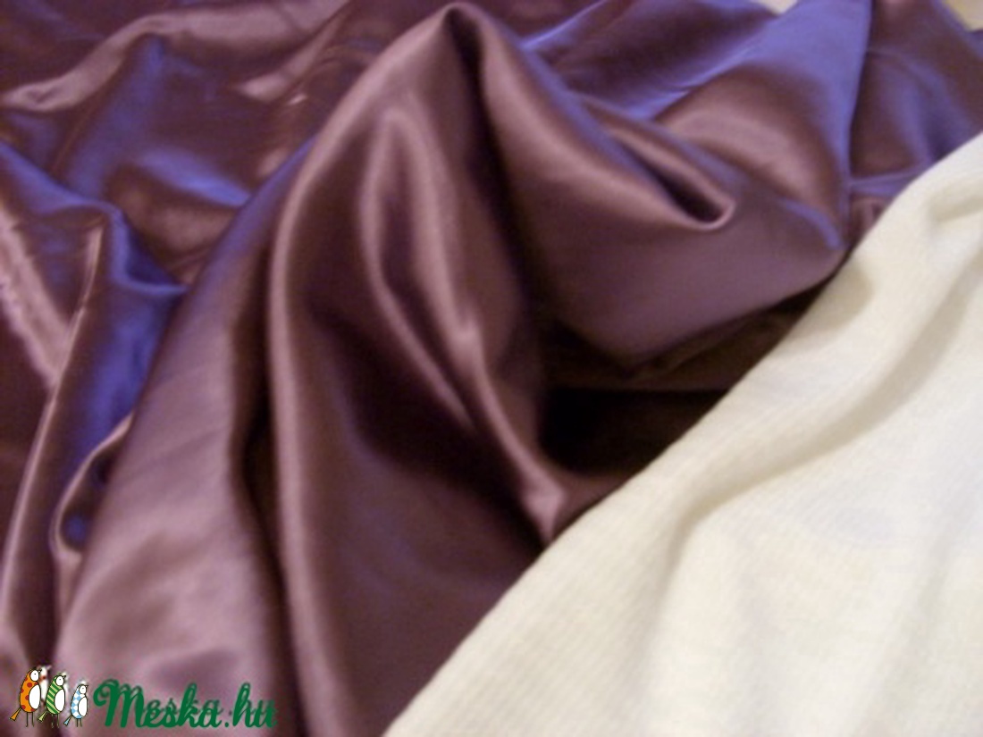 Csodás padlizsán stretch szatén akciós 150 cm 1.290.-Ft - kellékek & szerszámok - méteráru - selyem - Meska.hu