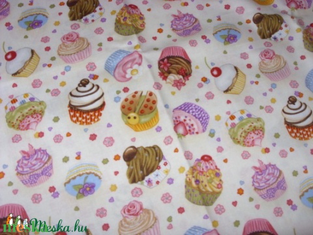 Muffinos USA egyedi Design textil:o)  57,5 x 30 cm minőségi textil  USA design  - kellékek & szerszámok - méteráru - pamut - Meska.hu