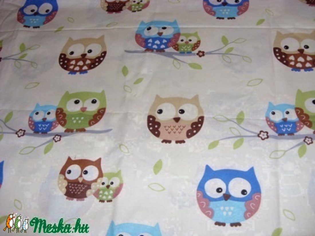 Hú - húúú cuki  baglyos design textil 140 cm széles 100% pamut - kellékek & szerszámok - méteráru - pamut - Meska.hu