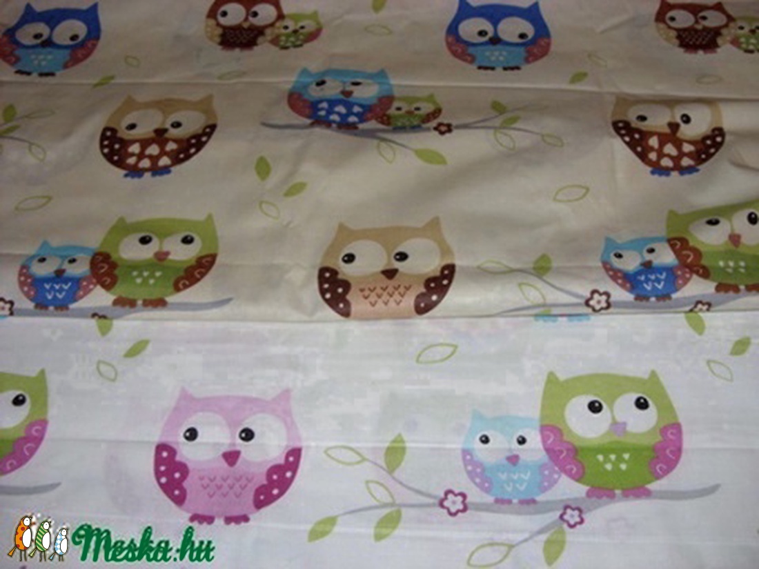 Hú - húúú cuki  baglyos design textil 140 cm széles 100% pamut - kellékek & szerszámok - méteráru - pamut - Meska.hu