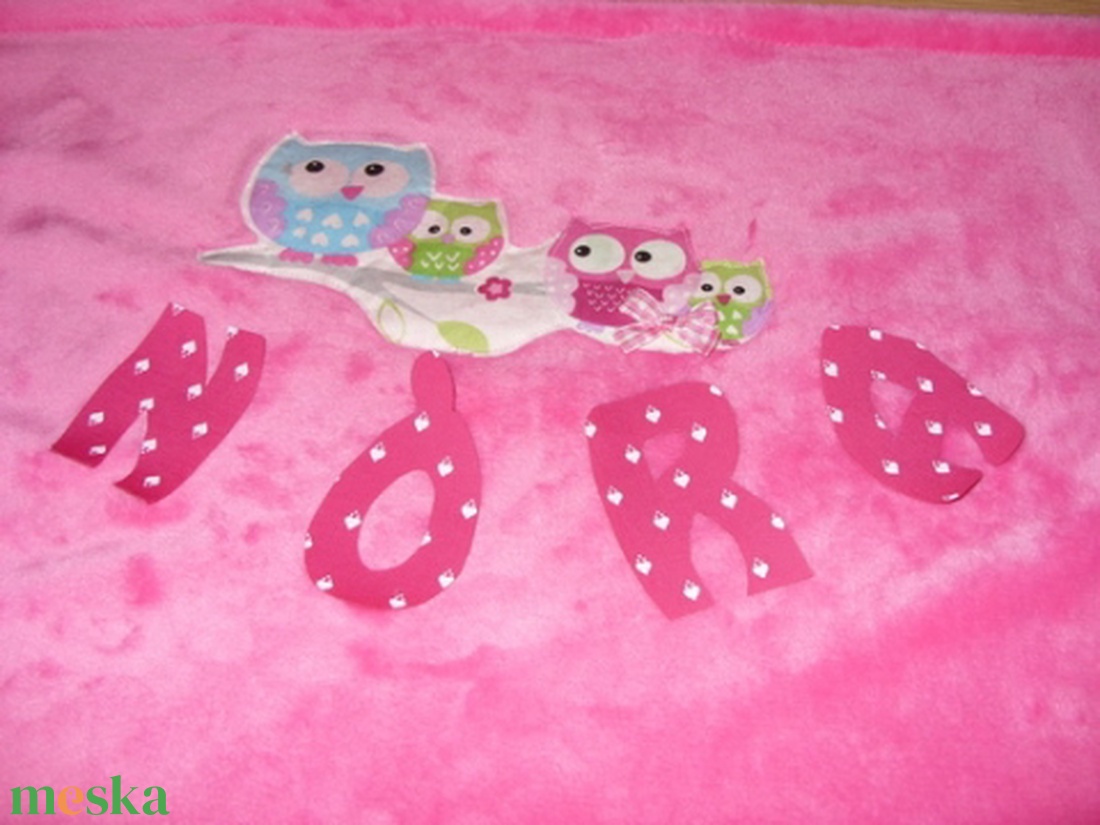 Tündéri patchwork baglyos egyedi  babatakaró névvel is - 3D - több méretben és színben remdelhető -  - Meska.hu