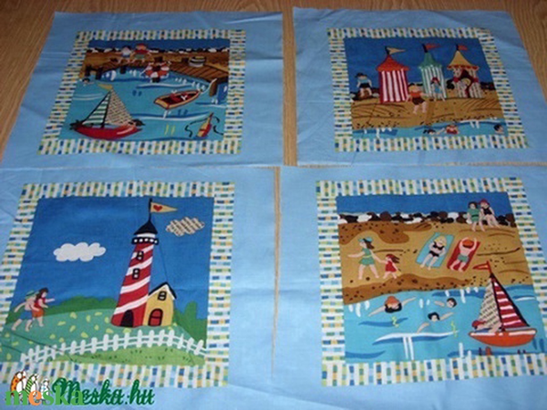 Nyár és Tál évszakok blokk panel patchwork USA design minőségi  textil 30 x 28 cm  - kellékek & szerszámok - méteráru - pamut - Meska.hu