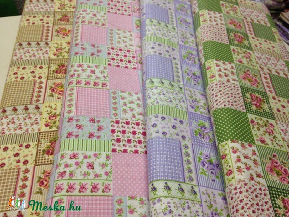 Patchwork mintás több színben design textil 70 x 50 cm minőségi  textil - kellékek & szerszámok - méteráru - pamut - Meska.hu