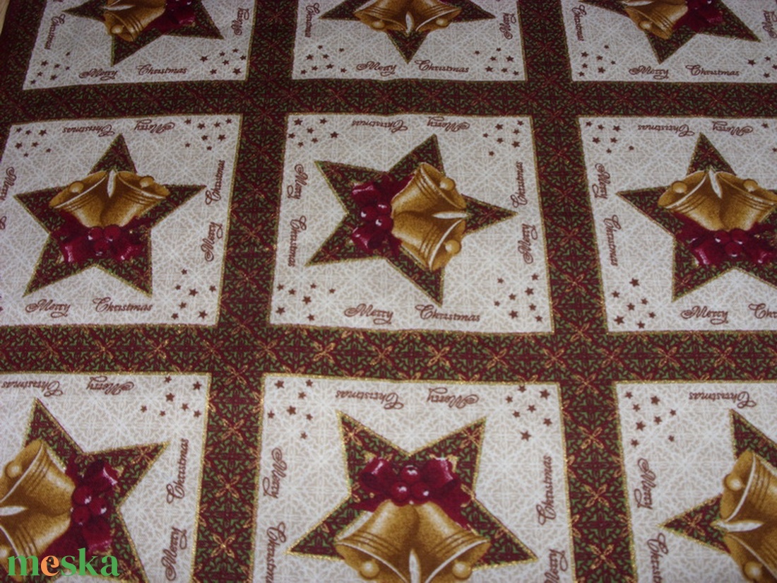 9 db-os kis blokkos karácsonyi  USA design minőségi textil:  30 x 30 cm  - textil - pamut - Meska.hu