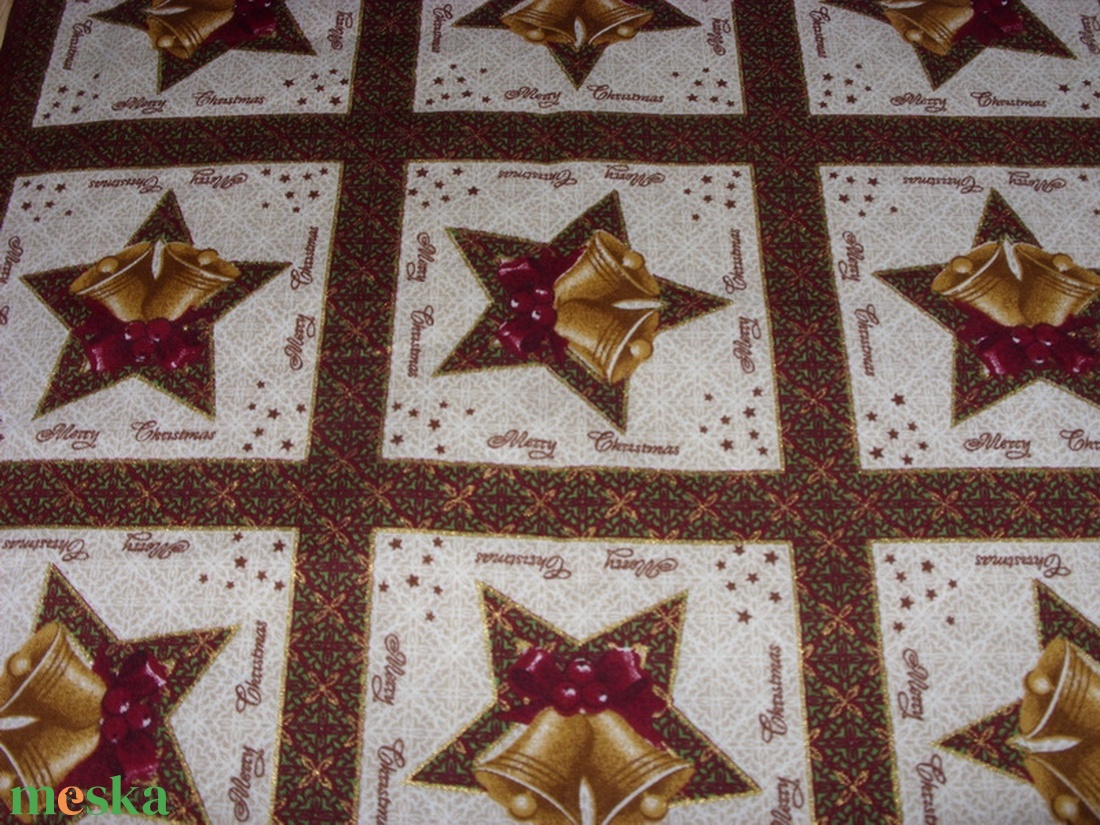9 db-os kis blokkos karácsonyi  USA design minőségi textil:  30 x 30 cm  - kellékek & szerszámok - méteráru - pamut - Meska.hu