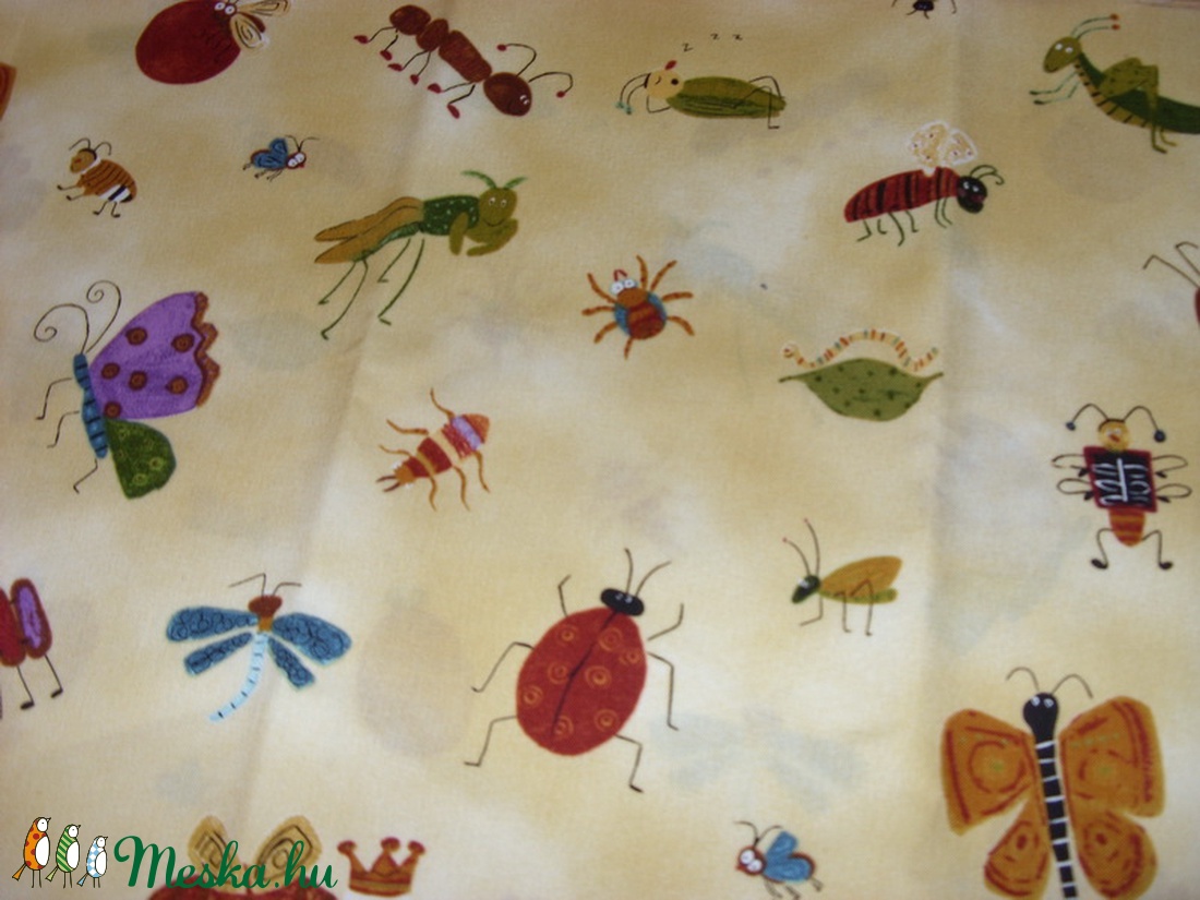 Lepkék - bogarak USA egyedi Design textil:o)  55 x 30 cm minőségi textil  USA design  - kellékek & szerszámok - méteráru - pamut - Meska.hu