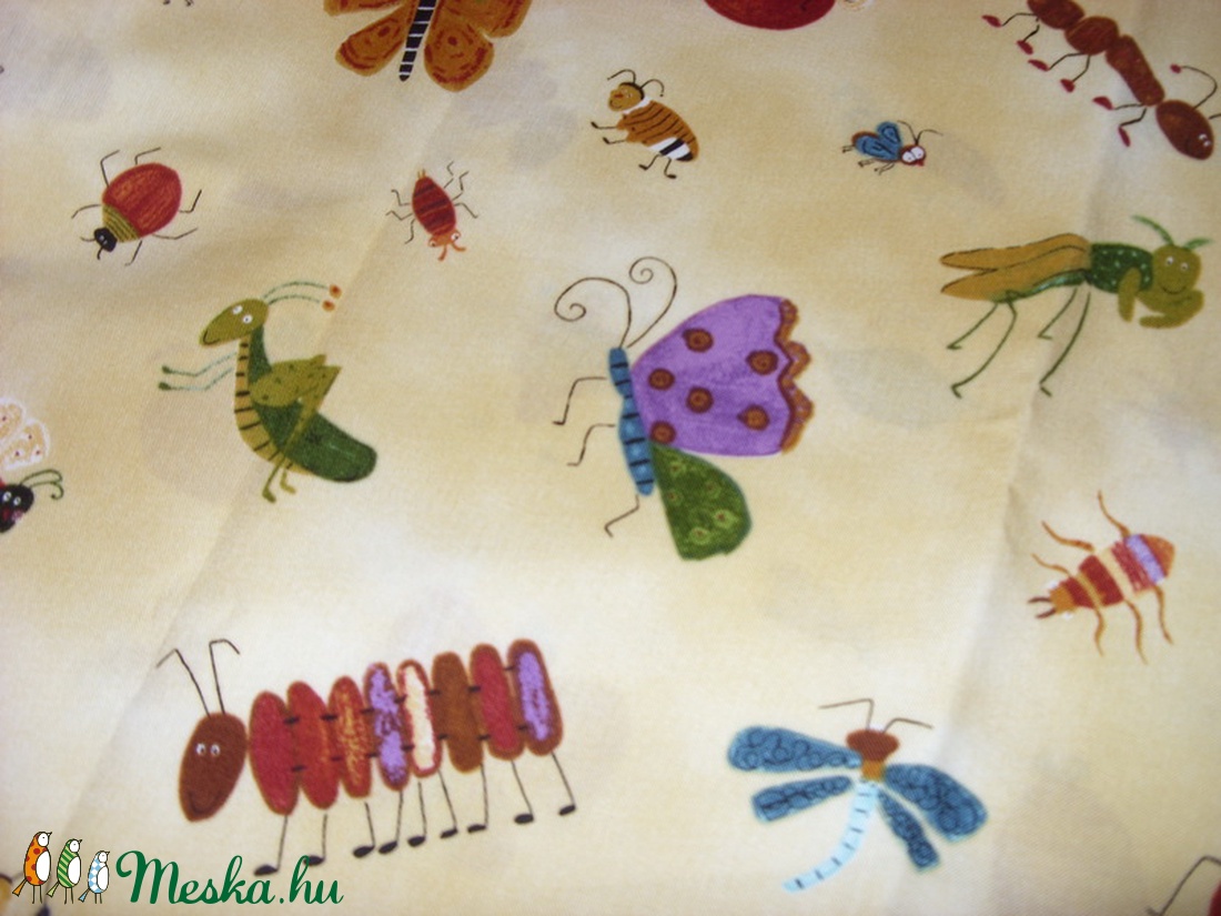 Lepkék - bogarak USA egyedi Design textil:o)  55 x 30 cm minőségi textil  USA design  - kellékek & szerszámok - méteráru - pamut - Meska.hu