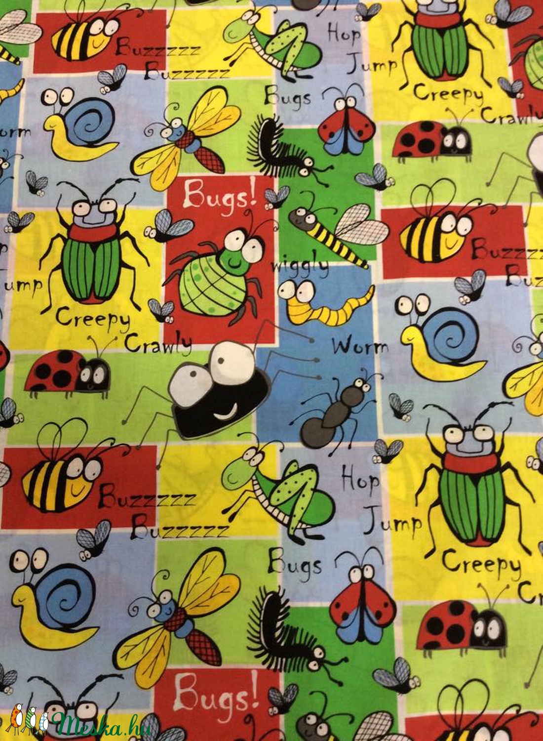 Lepkék - bogarak USA egyedi Design textil:o)  55 x 30 cm minőségi textil  USA design  - kellékek & szerszámok - méteráru - pamut - Meska.hu