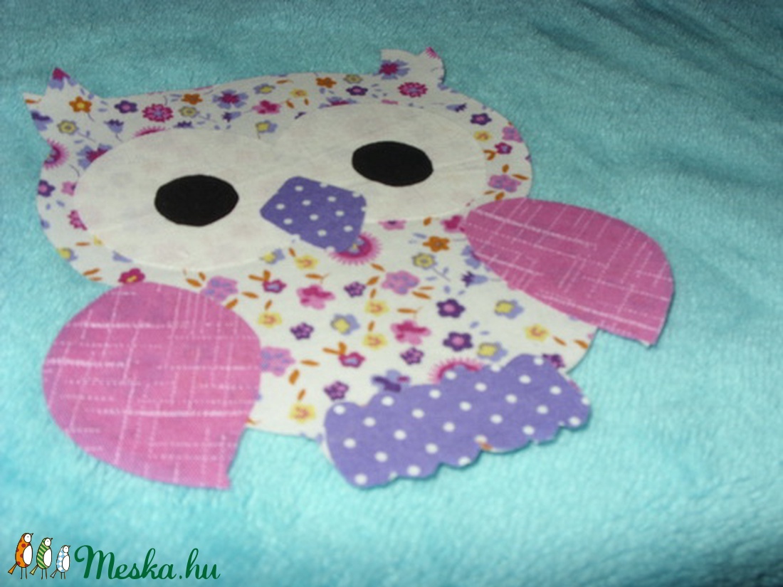 Patchwork bagoly  - Puha baba takaró applikációval  - otthon & életmód - babaszoba, gyerekszoba - babatakaró, gyerek pléd - Meska.hu