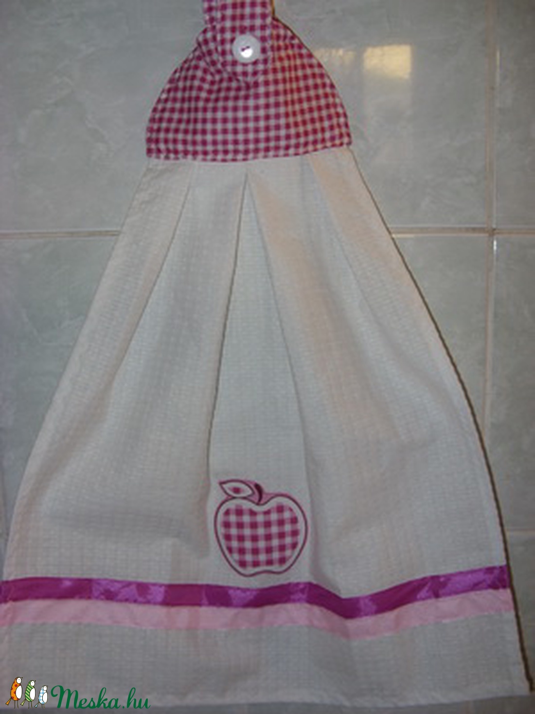 Csajos - csinos almás - pink kombó design törlő  - otthon & életmód - konyhafelszerelés, tálalás - Meska.hu