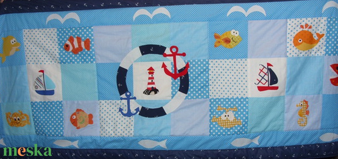 Tengeri Patchwork Falikép Falvédő - 200 x 80 cm - otthon & életmód - babaszoba, gyerekszoba - falvédő gyerekszobába - Meska.hu Tengeri Patchwork Falikép Falvédő - 200 x 80 cm - otthon & életmód - babaszoba, gyerekszoba - falvédő gyerekszobába - Meska.hu