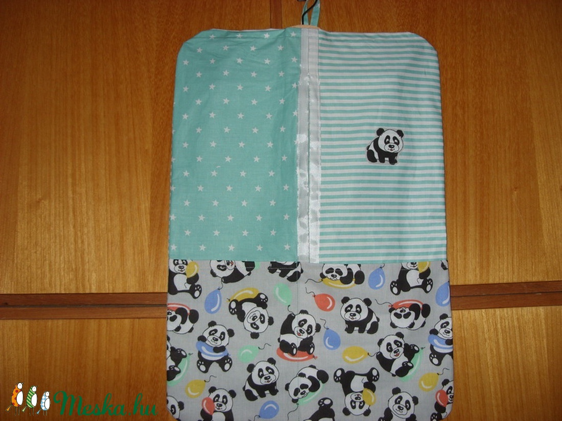 Panda macis különleges uni ovi ruha zsák  100% pamut textil - játék & sport - ovis felszerelés - ovis zsák - Meska.hu