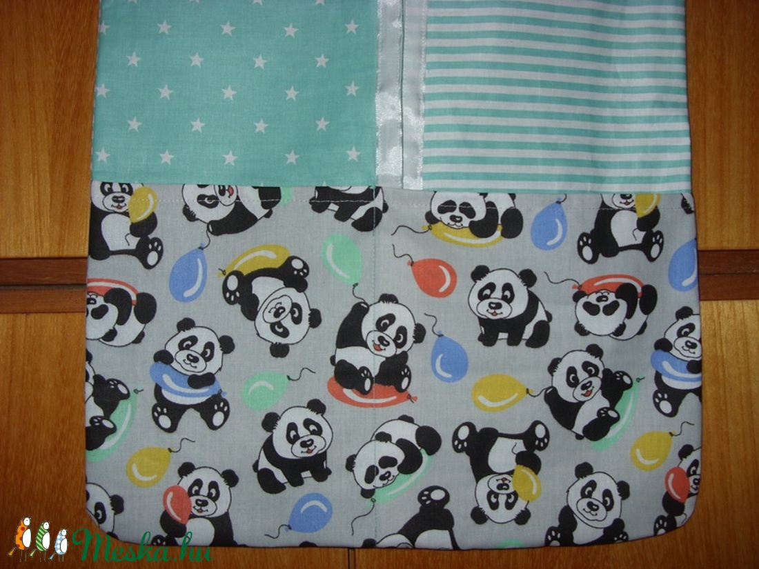 Panda macis különleges uni ovi ruha zsák  100% pamut textil - játék & sport - ovis felszerelés - ovis zsák - Meska.hu