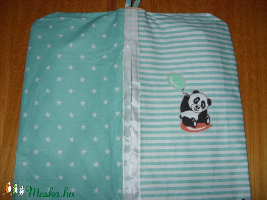 Panda macis különleges uni ovi ruha zsák  100% pamut textil - játék & sport - ovis felszerelés - ovis zsák - Meska.hu