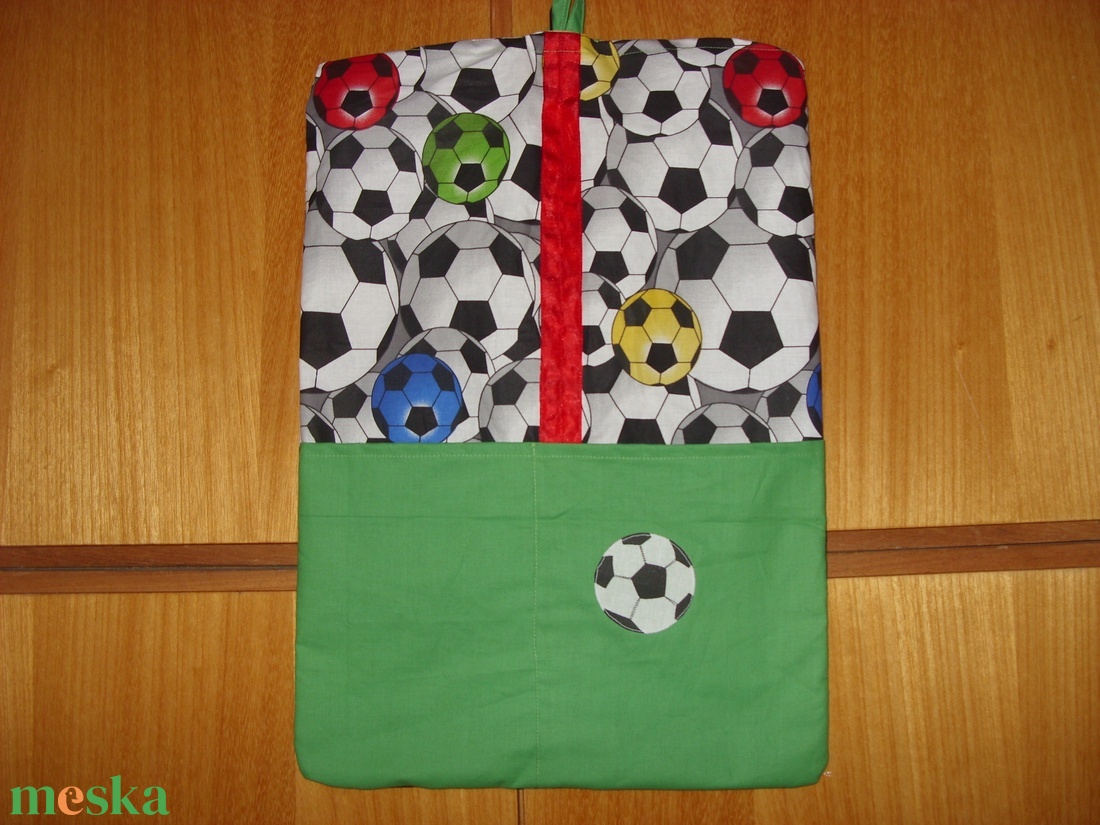 FOCI MÁNIA ovis  ruhazsák 100% pamut  55 x 40 cm - játék & sport - ovis felszerelés - ovis szett - Meska.hu