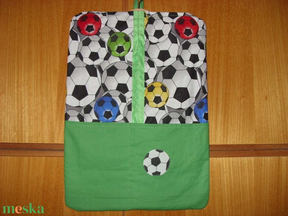 FOCI MÁNIA ovis  ruhazsák 100% pamut  55 x 40 cm - játék & sport - ovis felszerelés - ovis szett - Meska.hu