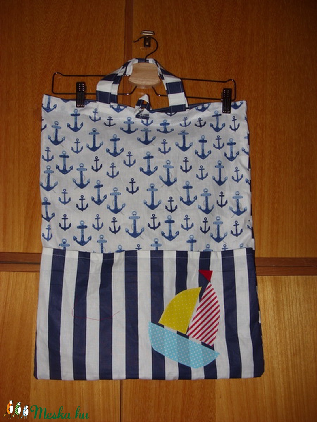 Füles Ovis ruha zsák - patchwork ovis jellel is  100% design pamutvászon -10 féle rendelhető textilből - játék & sport - ovis felszerelés - Meska.hu