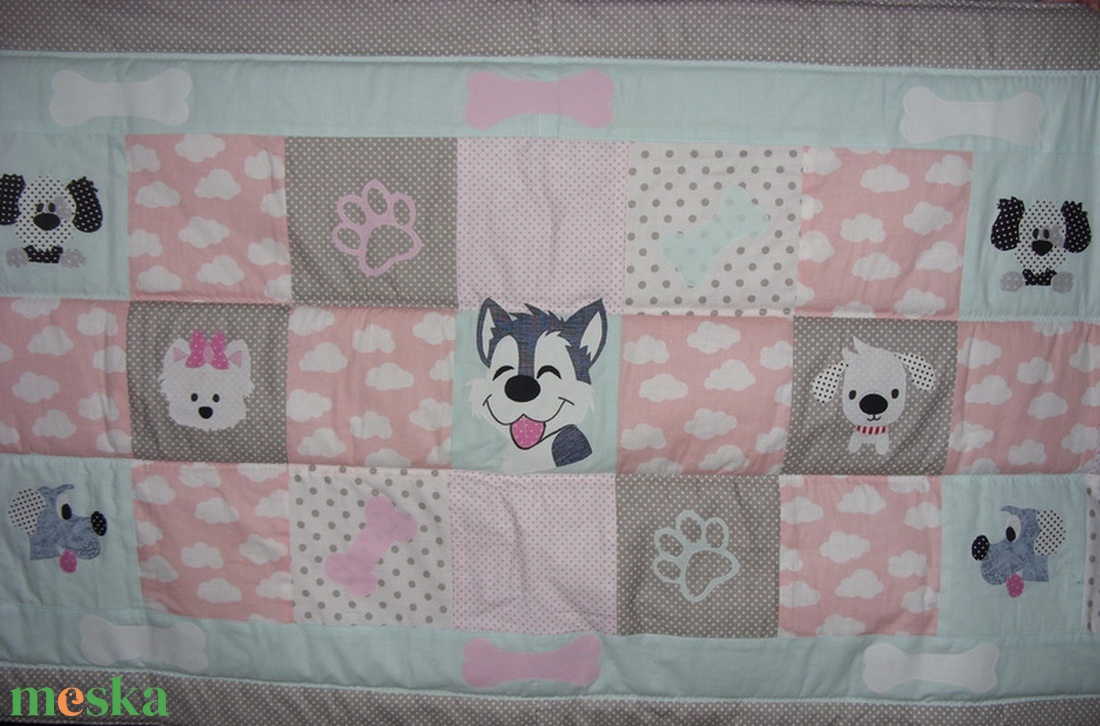 Kutyás Patchwork Falikép Falvédő - 180 x 80 cm - más méretben és színösszeállításbán barnás kutyákkal is - otthon & életmód - babaszoba, gyerekszoba - falvédő gyerekszobába - Meska.hu Kutyás Patchwork Falikép Falvédő - 180 x 80 cm - más méretben és színösszeállításbán barnás kutyákkal is - otthon & életmód - babaszoba, gyerekszoba - falvédő gyerekszobába - Meska.hu