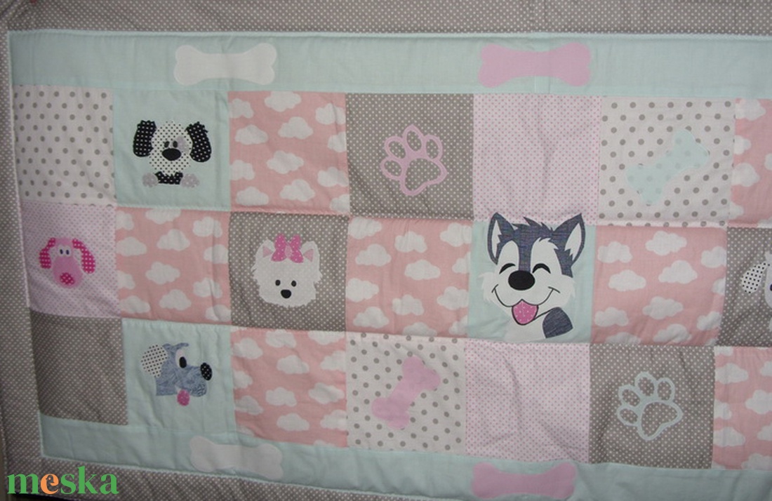 Kutyás Patchwork Falikép Falvédő - 180 x 80 cm - más méretben és színösszeállításbán barnás kutyákkal is - otthon & életmód - babaszoba, gyerekszoba - falvédő gyerekszobába - Meska.hu Kutyás Patchwork Falikép Falvédő - 180 x 80 cm - más méretben és színösszeállításbán barnás kutyákkal is - otthon & életmód - babaszoba, gyerekszoba - falvédő gyerekszobába - Meska.hu