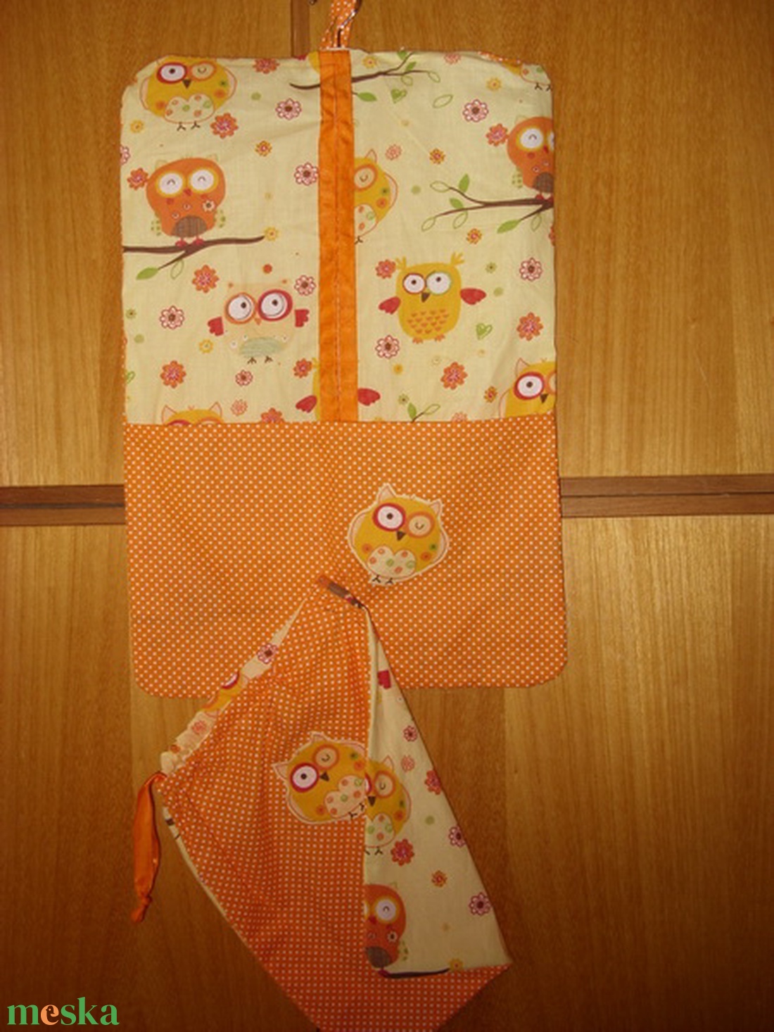 2 db-os ovis ruha- és tornazsák szett -baglyos  100% design pamut -  - Meska.hu