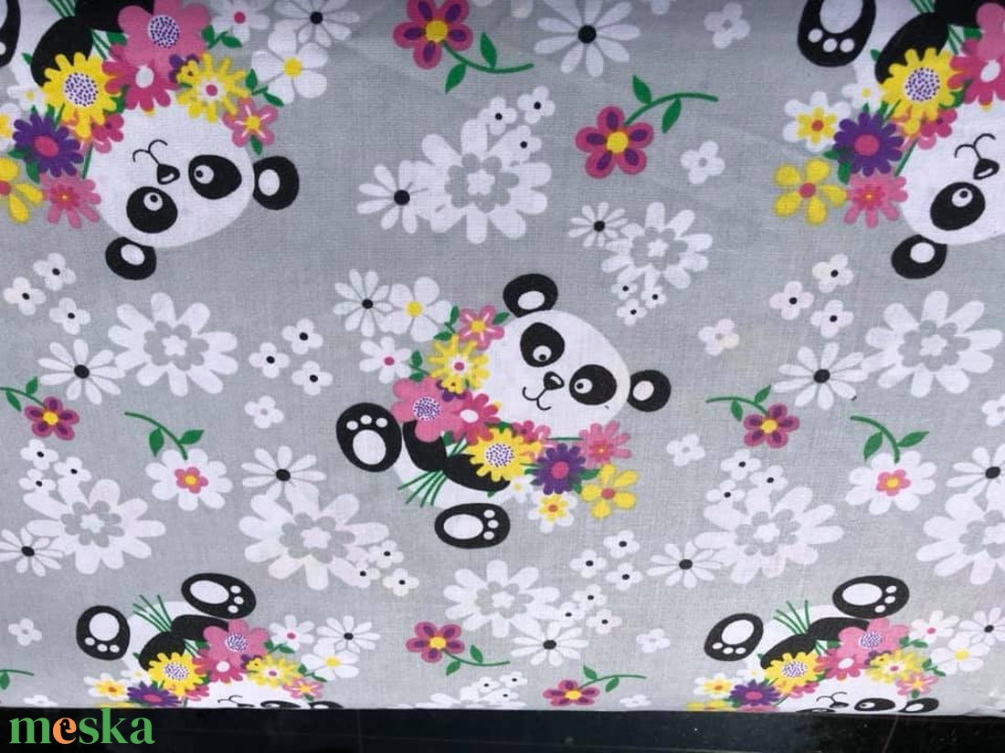 4 db-os ökotex ovis kezdő csomag szett panda mackó ágyneműhuzat és ovis zsákok - 80 fele textil - játék & sport - ovis felszerelés - ovis ágynemű - Meska.hu