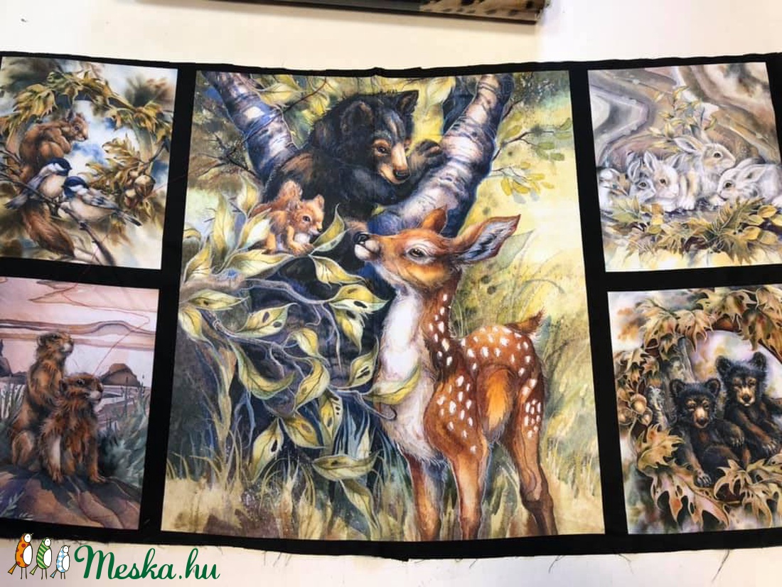 VADÁLLATOS 5 ÉS 8 blokkos panelek, USA design textil - kellékek & szerszámok - méteráru - vászon - Meska.hu