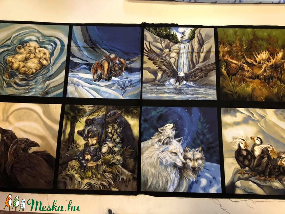 VADÁLLATOS 5 ÉS 8 blokkos panelek, USA design textil - kellékek & szerszámok - méteráru - vászon - Meska.hu