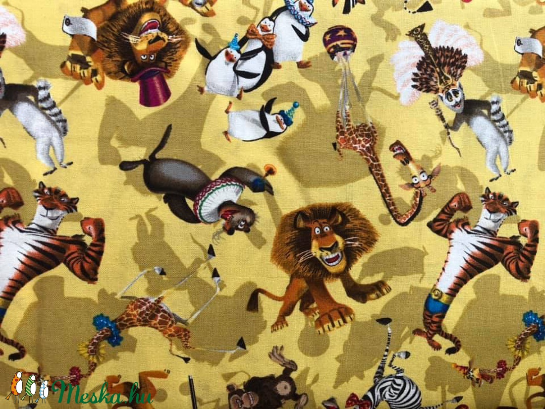 MADAGASZKÁR, SUPERMAN és dinó mintás USA design textilek méterben - kellékek & szerszámok - méteráru - vászon - Meska.hu