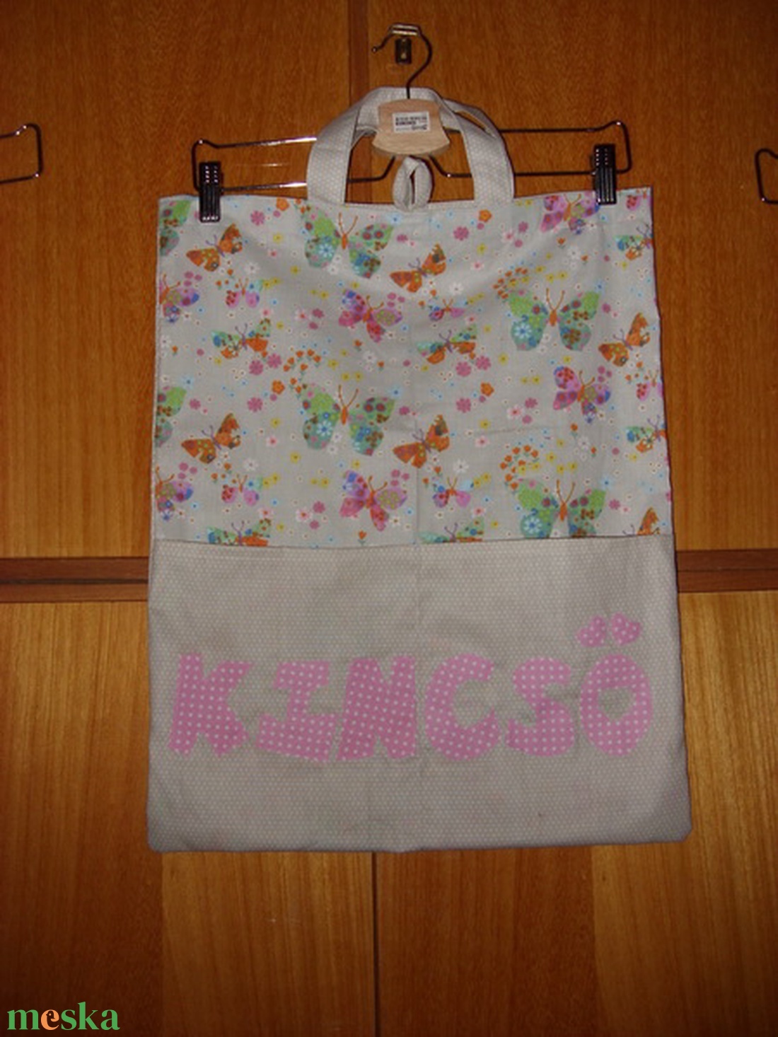 Füles ovis zsák - csajos - Hello Kitty, Minnie sziluett,  balerina, 100% design pamut - névvel, ovi jellel is - játék & sport - ovis felszerelés - ovis zsák - Meska.hu