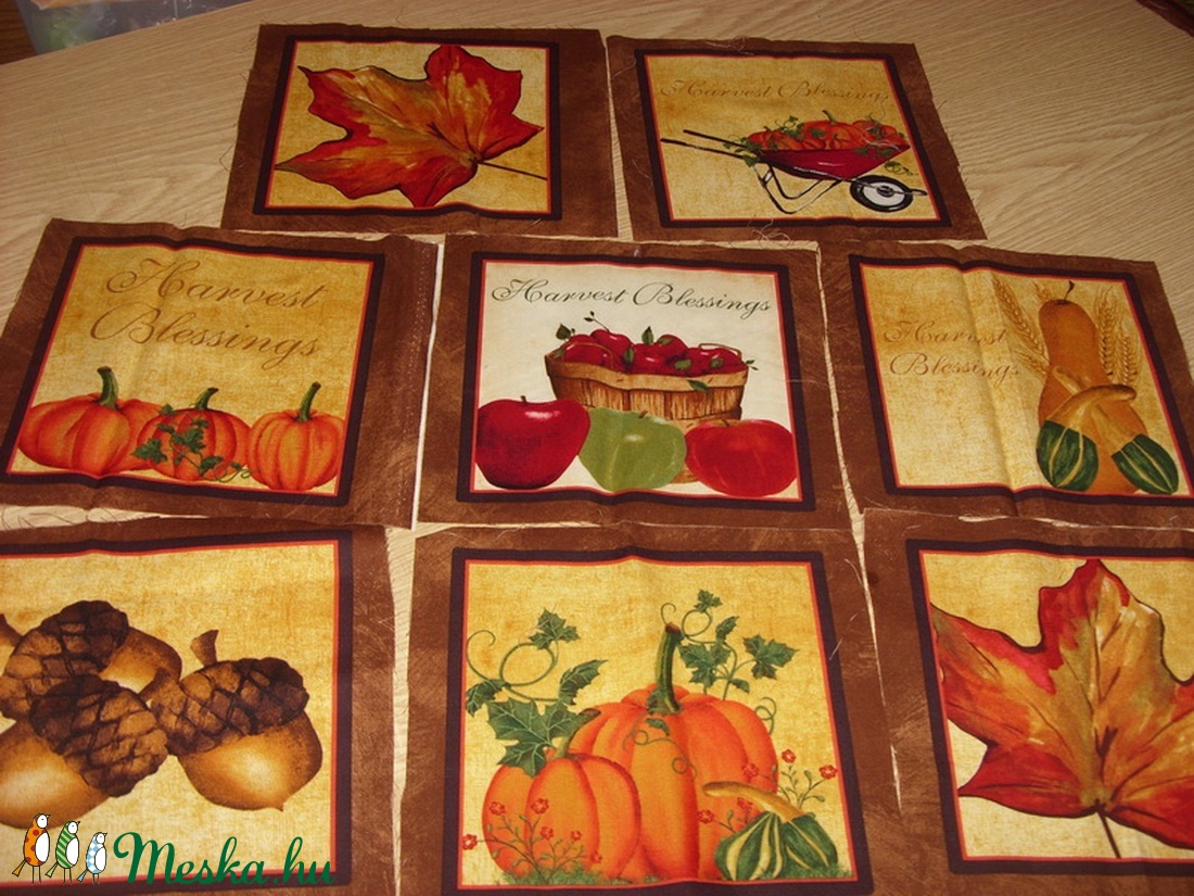 8 blokkos őszi hangulat - sütőtökös is USA design minőségi textil: 20 x 20 cm - kellékek & szerszámok - méteráru - pamut - Meska.hu 8 blokkos őszi hangulat - sütőtökös is USA design minőségi textil: 20 x 20 cm - kellékek & szerszámok - méteráru - pamut - Meska.hu