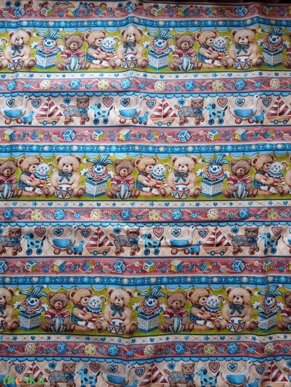 Csupa mackó- csíkban mintás - USA design textil 110 cm széles 1,2 m egyben - textil - pamut - Meska.hu Csupa mackó- csíkban mintás - USA design textil 110 cm széles 1,2 m egyben - textil - pamut - Meska.hu