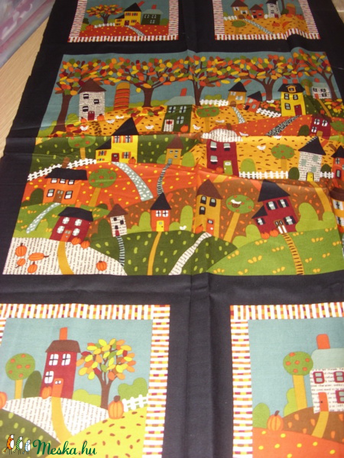 Őszi hangulat 5 blokkos nagy panel - USA design textil - kellékek & szerszámok - méteráru - pamut - Meska.hu Őszi hangulat 5 blokkos nagy panel - USA design textil - kellékek & szerszámok - méteráru - pamut - Meska.hu