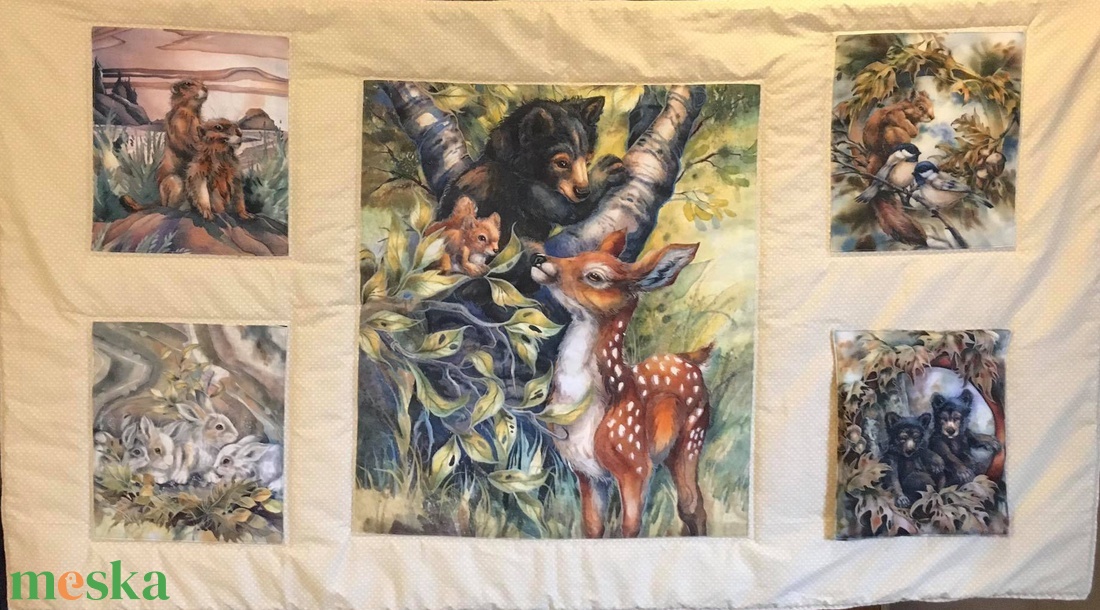 5 blokkos erdei állatos falvédő - USA design textil - 160 x 80 cm - otthon & életmód - babaszoba, gyerekszoba - falvédő gyerekszobába - Meska.hu 5 blokkos erdei állatos falvédő - USA design textil - 160 x 80 cm - otthon & életmód - babaszoba, gyerekszoba - falvédő gyerekszobába - Meska.hu