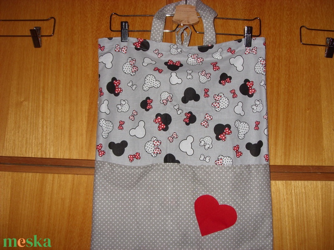 Füles ovis zsák - csajos - Hello Kitty, Minnie sziluett,  balerina, 100% design pamut - névvel, ovi jellel is - játék & sport - ovis felszerelés - ovis zsák - Meska.hu