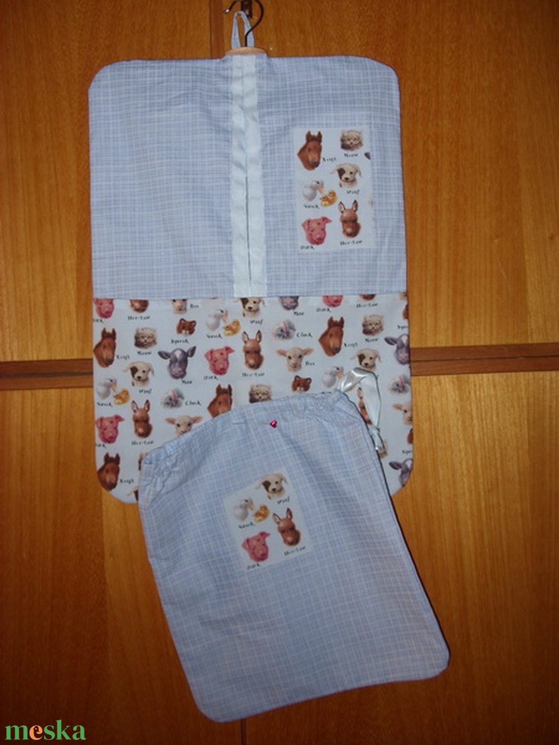 Farm - állatos ovis ruhazsák - USA design textillel kombózva - játék & sport - ovis felszerelés - ovis szett (zsák és tornazsák) - Meska.hu