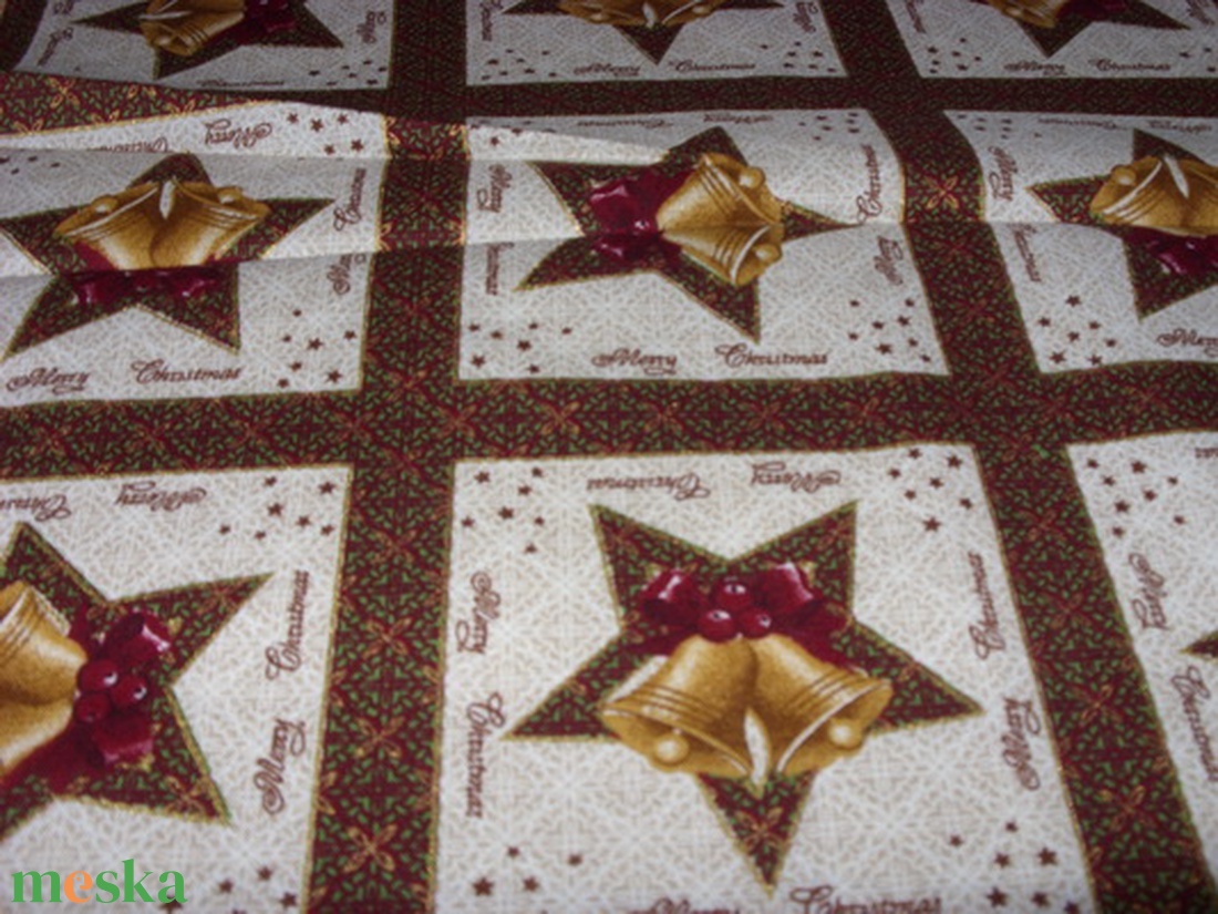 Karácsonyi harangos csillagos panel, blokk 30 x 30 cm német design textil, darabolható - kellékek & szerszámok - méteráru - pamut - Meska.hu Karácsonyi harangos csillagos panel, blokk 30 x 30 cm német design textil, darabolható - kellékek & szerszámok - méteráru - pamut - Meska.hu