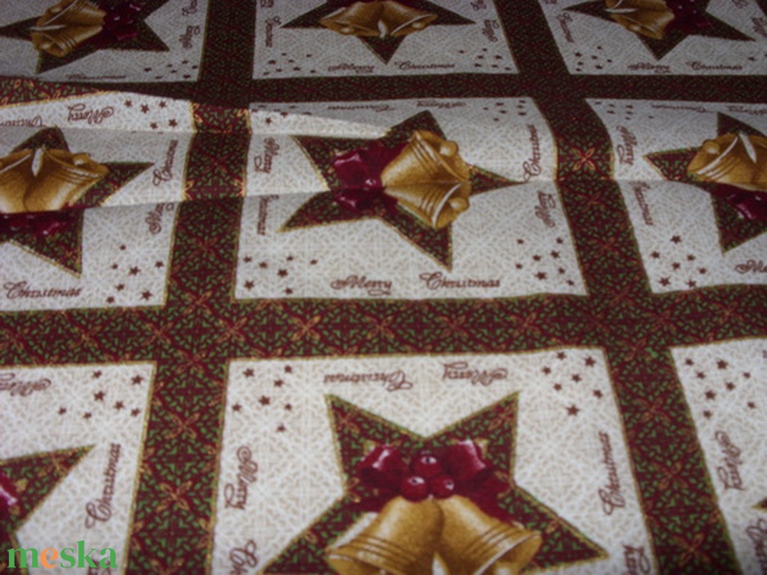 Karácsonyi harangos csillagos panel, blokk 30 x 30 cm német design textil, darabolható - kellékek & szerszámok - méteráru - pamut - Meska.hu Karácsonyi harangos csillagos panel, blokk 30 x 30 cm német design textil, darabolható - kellékek & szerszámok - méteráru - pamut - Meska.hu