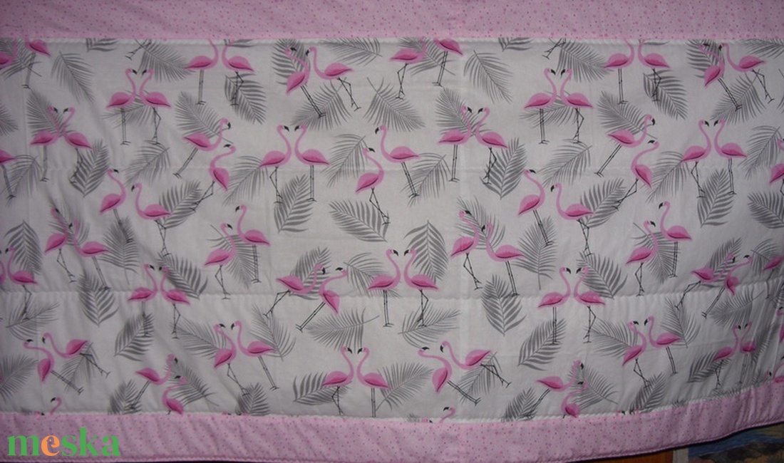 Csodás flamingó mintás falvédő 200 x 80 cm füllel - otthon & életmód - lakástextil - falvédő - Meska.hu