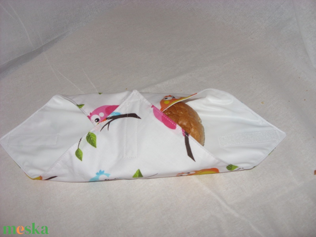 Design Uzsonna csomagoló, tépőzáras újraszalvéta - sandwich bag - uzsonnás textil szalvéta -  vízhatlan szalvéta  - táska & tok - uzsonna- & ebéd tartó - szendvics csomagoló - Meska.hu